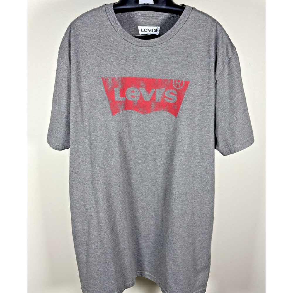Levi's Gray Short Sleeve Crew Neck Graphic Red Logo Men's T-Shirt XL